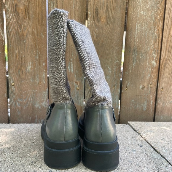 JUST FAB Women’s Black Gray Scout Sherpa Tweed Moto Boot Size 7.5 - Picture 3 of 9